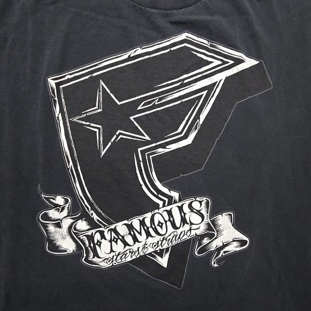 Famous Stars & Straps Graphic Tee Mens Large Black Sleeveless Shirt Y2K - Picture 2 of 10